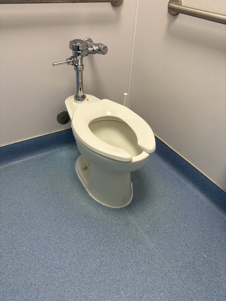 Commercial restroom by Livas Contracting Services, Katy TX: Flushometer set and sealed