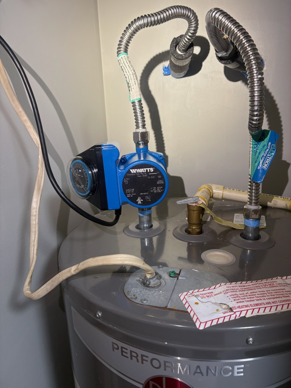 Recirculation by Livas Contracting Services, Katy TX: Watts pump and timer on the heater