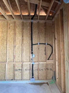 Service line replacement by Livas Contracting Services, Katy TX: New water service line with a new ball valve and a branch for the hose bib, during a remodel